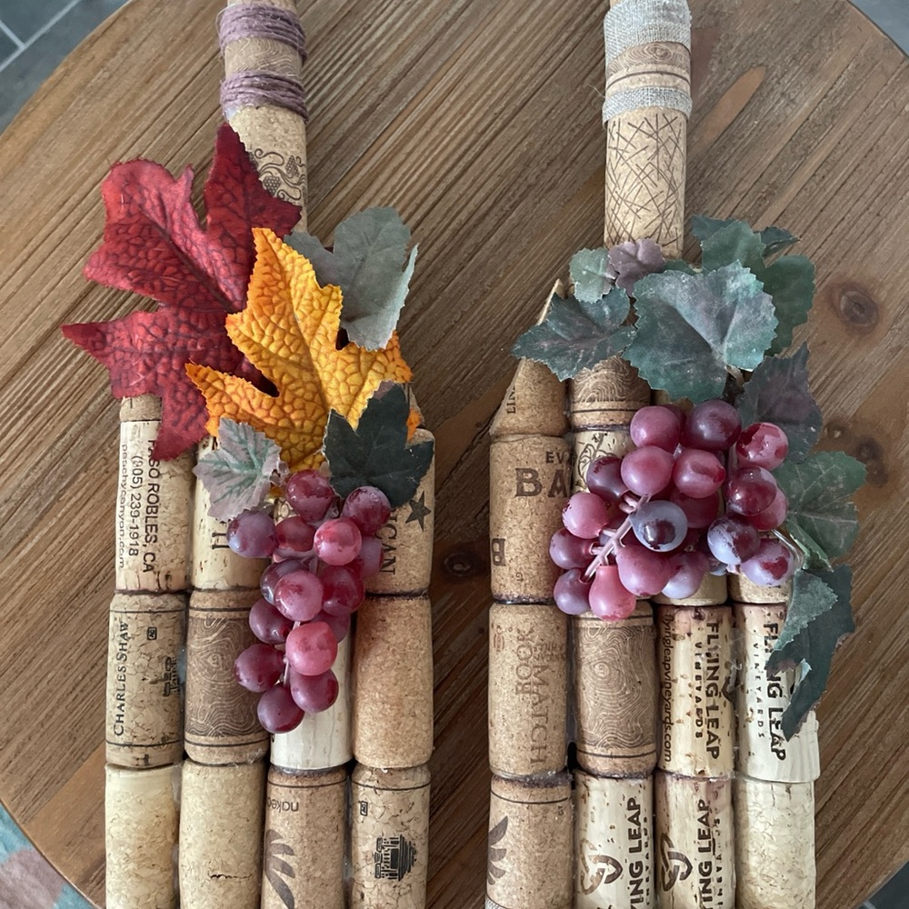 Handcrafted wine cork wall art